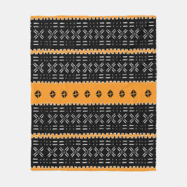 Zwart-wit Afrikaanse modderlakenpatroon Fleece Deken