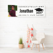 Zwart-wit afstuderen 1 foto pet modern vet spandoek (Insitu)