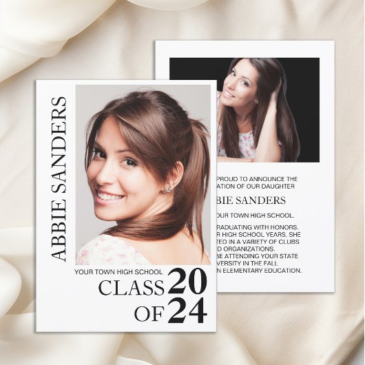 Zwart wit Afstuderen foto bekendmaking Kaart