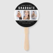 Zwart-wit Afstuderen Foto Collage Handwaaier (Voorkant)