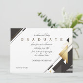 Zwart-wit Afstuderen Kaart (Staand voorkant)