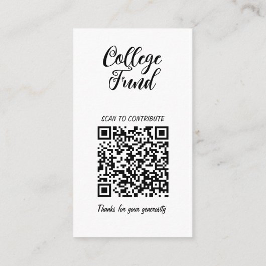 Zwart-wit afstuderen klasse van 2025 qr code informatiekaartje (Achterkant)