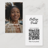 Zwart-wit afstuderen klasse van 2025 qr code informatiekaartje (Voorkant / Achterkant)