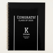 Zwart-wit Afstuderen Monogram Planner (Voorkant)