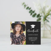 Zwart-wit Afstuderen | Monogramfoto Briefkaart (Staand voorkant)