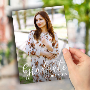 Zwart-wit Afstuderen Script Photo Afstuderen Kaart
