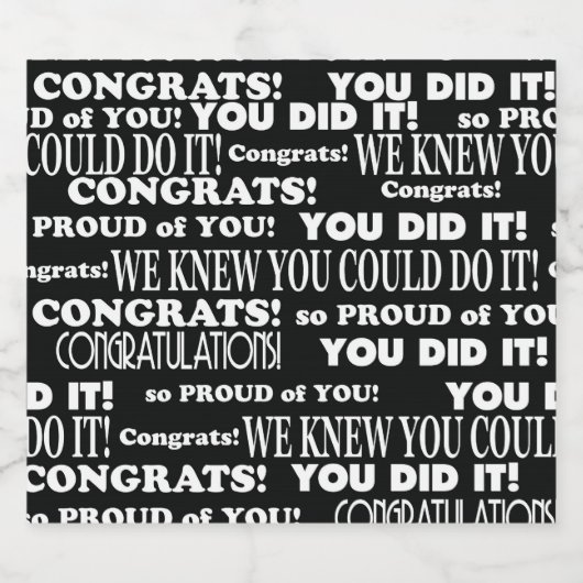 Zwart-wit Afstuderen thema Bier Etiket (Enkel label)