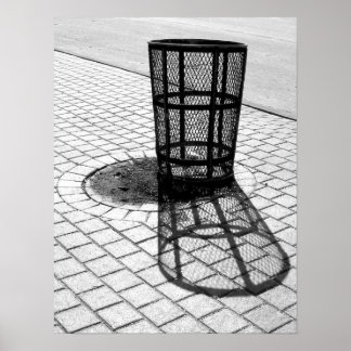 Zwart-wit afval kan poster