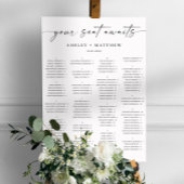 Zwart & Wit Alfabetische Huwelijkszitgrafiek Poster