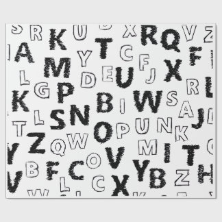 Zwart & Wit Alfabetpatroon Inpakpapier