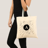 Zwart Wit Algebra Wiskunde Monogram Initiaal Tote Bag (Voorkant (product))