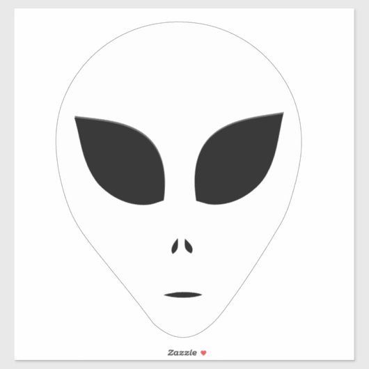 Zwart-wit Alien Face Outline op Sticker (Vel)