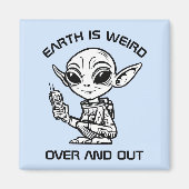 Zwart-wit alien magneet (Voorkant)