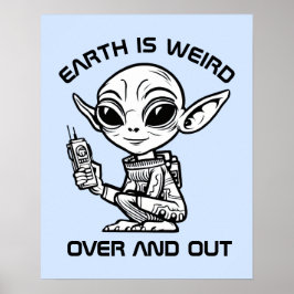 Zwart-wit alien poster