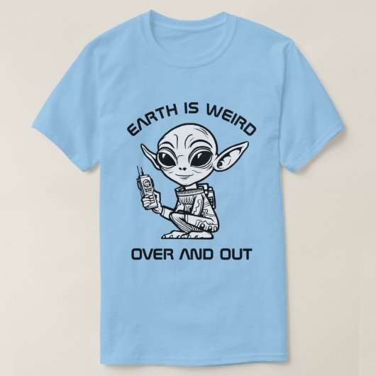 Zwart-wit alien t-shirt (Design voorkant)