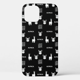Zwart-wit Alpaca iPhone 12 Hoesjes van Wighar