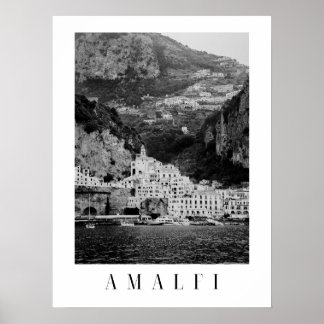 Zwart-wit Amalfi klassieke poster