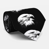 Zwart & Wit Amerikaans Kaal Eagle Eye Stropdas (Opgerold)