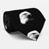 Zwart & Wit Amerikaans Kaal Eagle Stropdas (Opgerold)