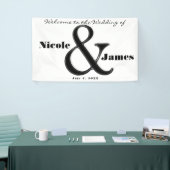 Zwart-wit Ampersand Chic - persoonlijk huwelijk Spandoek (Beurs)