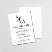 Zwart-wit Ampersand Modern Save the Date Kaart