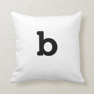 Zwart-wit Anagram Pillow - kleine letters b Kussen