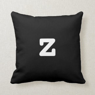 Zwart-wit Anagram Pillow - kleine letters z Kussen