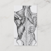 Zwart & Wit Anatomie Art Achterspieren QR Code V2 Visitekaartje (Voorkant)