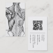 Zwart-wit Anatomie Art Achterspieren QR Code Visitekaartje (Voorkant / Achterkant)