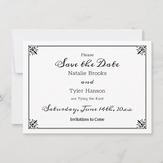 Zwart-wit anime bruiloft Save the Date Kaart (Voorkant)