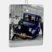 zwart-wit Antiek autowrak Keramisch Ornament (Rechts)