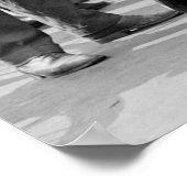 zwart-wit Antiek autowrak Poster (Hoek)