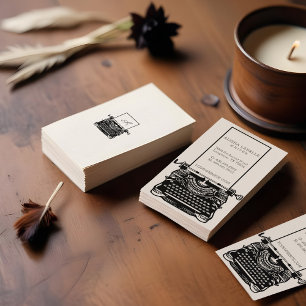  zwart-wit Antiek typemachine monogram Visitekaartje