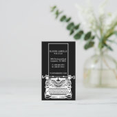  zwart-wit Antiek typemachine monogram Visitekaartje (Staand voorkant)