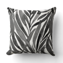 zwart-wit aquarel bladerenpatroon