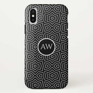 Zwart-Wit Arabesk Sterren Persoonlijk iPhone XS Hoesje