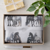 Zwart-wit Arabische paardenparen Tissuepapier (Geschenk)