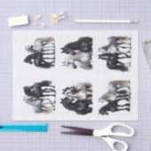 Zwart-wit Arabische paardenparen Tissuepapier (Craft)