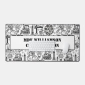 zwart-wit Architectural Blueprint Engineer Bureaumat (Keyboard & Muis)