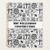 zwart-wit Architectural Blueprint Engineer Planner (Voorkant)