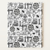 zwart-wit Architectural Blueprint Engineer Planner (Achterkant)