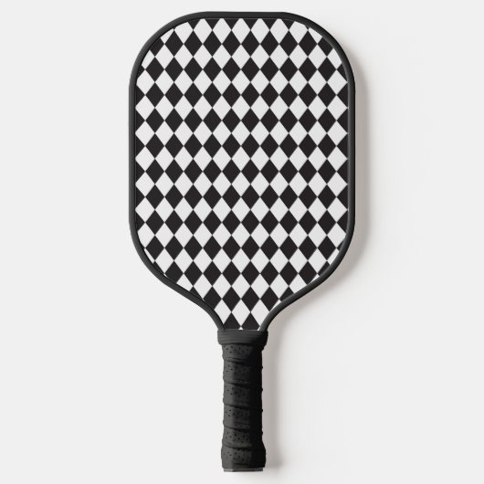 Zwart-wit argyle zwart-wit pickleball paddle (Voorkant)