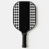Zwart-wit argyle zwart-wit pickleball paddle (Achterkant)
