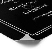 Zwart-wit Art Deco bruiloft welkomstbord Poster (Hoek)