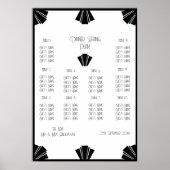 Zwart-wit Art Deco bruiloft zitplaatsen Poster (Voorkant)