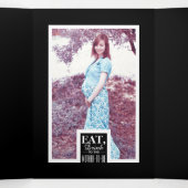 Zwart-wit art Deco Eat Drink Baby shower Suite Drieluik Uitnodiging (Binnenkant midden)