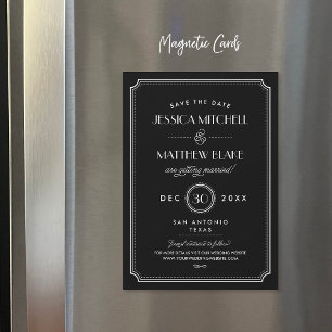 Zwart-wit Art Deco Save the Date