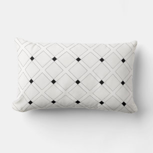 Zwart-wit Art Deco vierkant patroon Kussen