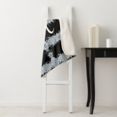 Zwart-wit ArtDeco Grafisch monogram Sherpa Deken (In situ)