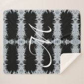 Zwart-wit ArtDeco Grafisch monogram Sherpa Deken (Voorkant (horizontaal))